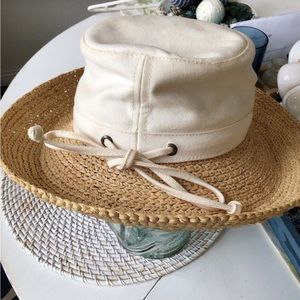 Rattan Hat with Beige Top
